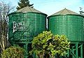 These water towers greet travellers along Washington State Route 104 to Port Gamble, Washington.