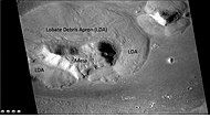 Wide view of mesa with surrounding lobate debris apron, as seen by CTX. Part of this picture is enlarged in the following HiRISE image. Location is the Ismenius Lacus quadrangle.