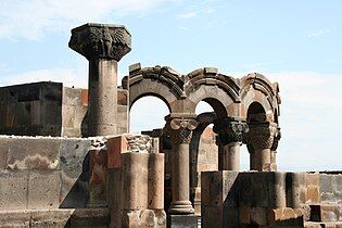 Reconstructed Columns at Zvartnots Cathedral, Armenia