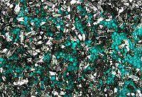 Brochantite (emerald green) and chrysocolla, from the Rokana Mine, Zambian Copperbelt