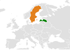 Location map for Latvia and Sweden.