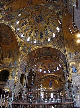 The glowing blue and gold mosaics of San Marco's, Venice