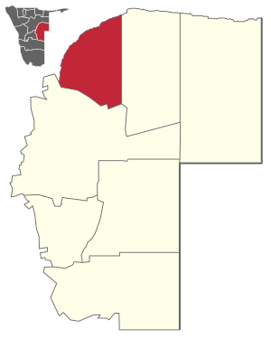 Otjinene constituency (red) in the Omaheke Region of Namibia