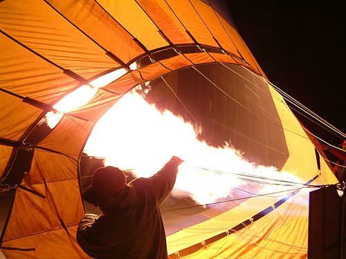 Hot air balloon inflation