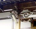 China Architecture style 斗拱/斗栱: the system of wood brackets on the top of a column supporting the crossbeam. 北投普濟寺