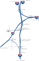 Intersection of Interstates 88, 294, and 290