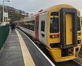 Transport for Wales Class 158 calling at the station in 2019