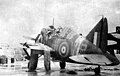 Brewster B-339E of No. 243 Squadron. This aircraft was flown by Flying Officer Maurice Holder, who flew the first Buffalo sortie in the Malayan Campaign on 8 December 1941, strafing landing barges on the Kelantan River.[2] Damaged by ground fire, it was abandoned at RAF Kota Bharu, where it was captured by the Japanese.[2]