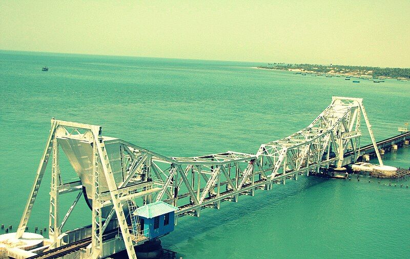 File:Rameshwaram Pamban Bridge.JPG