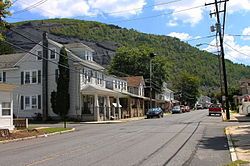 Tharptown, with the Glen Burn Bank in the background