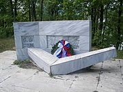 Monument to Greco-Russian friendship at Lake Plastira