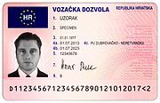 European driving licence (Croatian version pictured)