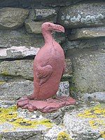 Monument to the last British great auk at Fowl Craig, Orkney