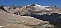 L→Rː Kiwetinok Peak (partial), Mount Pollinger, Mount McArthur, Isolated Peak.