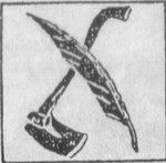 Election symbol consisting of a hoe and quill