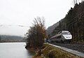 TGV Sud-Est running by the lac de Sylans