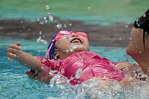 A girl swimming