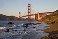 Image 53Bridges, such as Golden Gate Bridge, allow roads and railways to cross bodies of water. (from Transport)