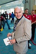 Grant Morrison at the 2008 San Diego Comic-Con. Photo by Jason Mouratides.