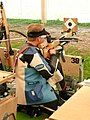 A competitor at the 30 meter event at the 2008 ICU Match-Crossbow World Championships in Sulgen, Switzerland.