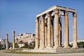 The ruins of the Temple of Olympian Zeus, conceived by the sons of Peisistratus