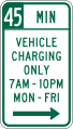 R7-114b 45 minute, vehicle charging only (times and days)