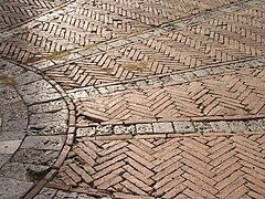 Brick pavement in Piazza del Campo, Siena