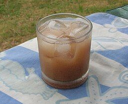 A glass of woodapple juice