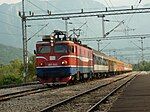 Former JŽ class 461 passing through Virpazar on the Belgrade-Bar line.