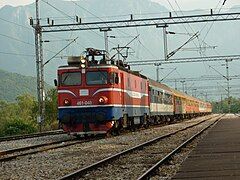 Montenegro railways former ŽS 461 passing through Virpazar