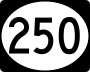 Highway 250 marker