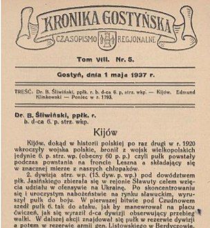 One of his articles published in the Kronika Gostyńska, 1937