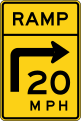 W13-11 Ramp speed advisory (turn)