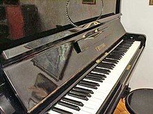 upright piano keyboard