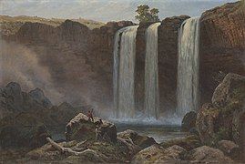 Falls of Wannon (circa 1870); oil painting by J. W. Curtis, (Courtesy: State Library of Victoria)