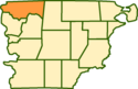 location of Cushamen Department in Chubut Province