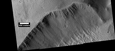 Layers, as seen by HiRISE under HiWish program. Location is Tempe Terra.