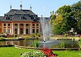 Hillside Palace with the Baroque garden and fountain