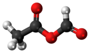 Ball-and-stick model of the acetic formic anhydride molecule