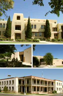 Eddy County Courthouse Carlsbad Museum and Art Center (l) Carlsbad Library (r) Carlsbad Municipal Building