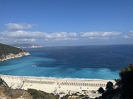 View of the local Myrtos Beach, from Divarata