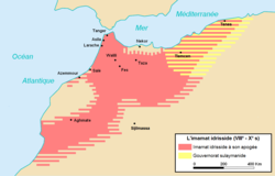 Approximate Sulaymanid territory (yellow) in the 9th–10th centuries