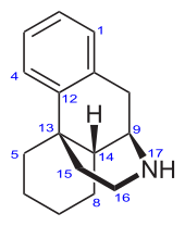 Structural formula of morphinan