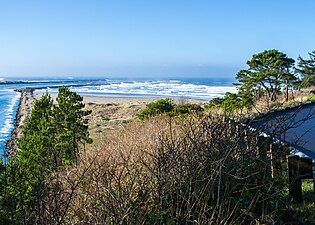 North and south jetties and Yaquina Bay State Recreation Site