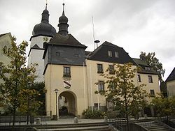 Town hall and the Church of Saint James