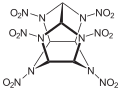 Partially condensed, stereo, skeletal formula of hexanitrohexaazaisowurtzitane