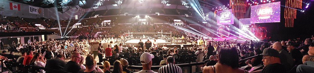 The arena set up for an episode of AEW Dynamite in 2022.