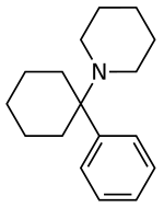 Chemical structure of phencyclidine