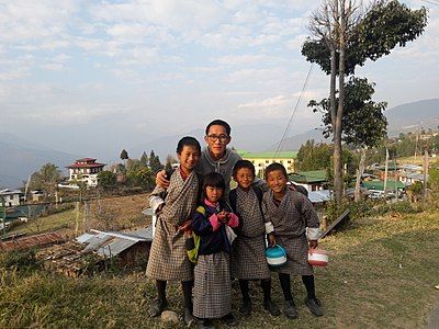 With the students of Kanglung Primary School in Trashigang.