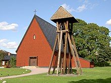 Salabacke Church with clock tower